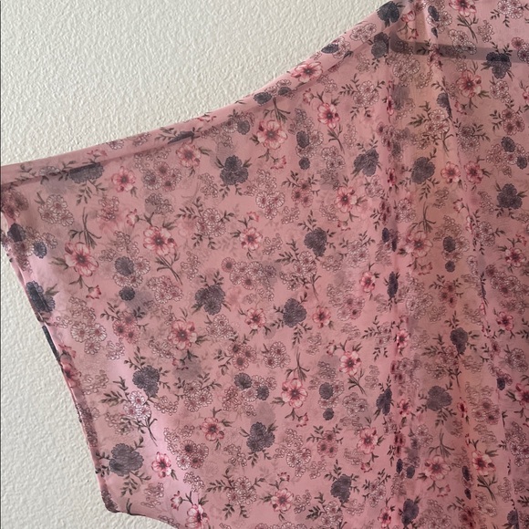 Floral Pink Kimono Cardigan - Picture 3 of 4